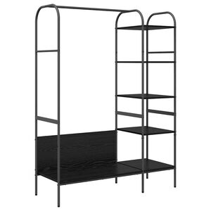vidaXL Porte-v&ecirc;tements Noir 120 x 44 x 160 cm Bois d'ing&eacute;nierie