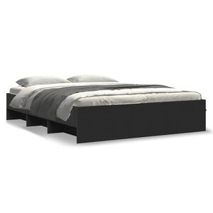 vidaXL Cadre de lit sans matelas noir 160x200 cm bois d'ing&eacute;nierie