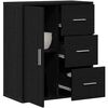 vidaXL Buffet avec tiroir Ch&ecirc;ne noir 60 x 31 x 70 cm Bois d'ing&eacute;nierie