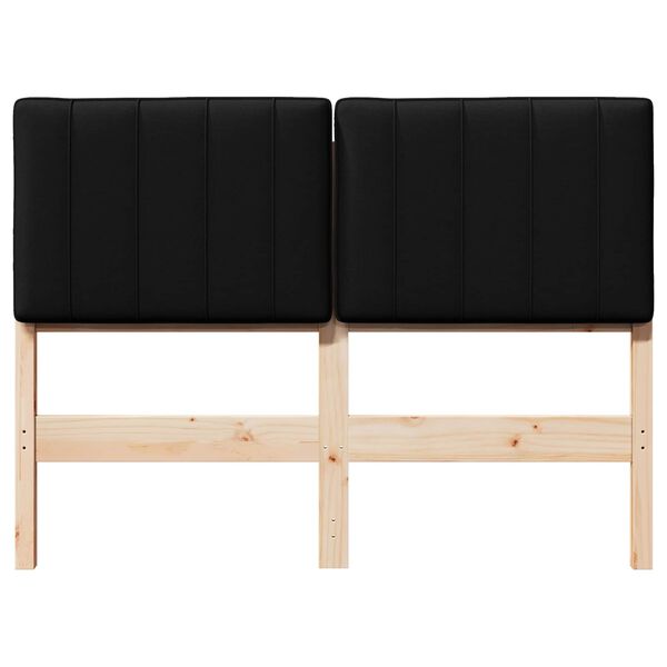 vidaXL T&ecirc;te de lit capitonn&eacute;e Marron et Noir 120 cm Pin massif