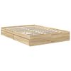vidaXL Lit de Rangement Ch&ecirc;ne Sonoma 140 x 190 cm Bois d'ing&eacute;nierie
