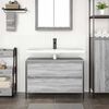 vidaXL Meuble de salle de bain lavabo tiroirs sonoma gris 90x34,5x60cm