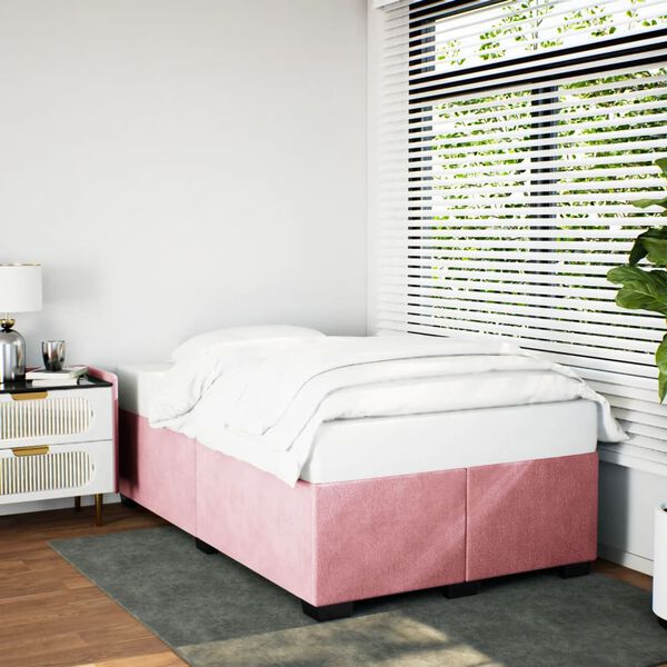 vidaXL Cadre de lit sans matelas rose 120x190 cm velours