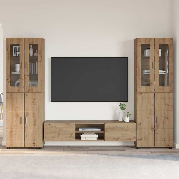 vidaXL Ensemble meuble TV FLORIN Ch&ecirc;ne artisanal Bois d'ing&eacute;nierie