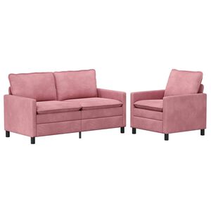 vidaXL Ensemble de Canap&eacute;s 2 pc Rose Velours