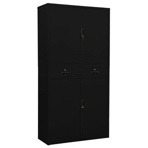 vidaXL Armoire de bureau Noir 90x40x180 cm Acier
