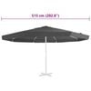 vidaXL Tissu de remplacement pour parasol d'extérieur Anthracite 515cm