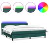 vidaXL Sommier &agrave; lattes de lit et matelas et LED vert fonc&eacute; 200x210cm velours