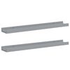 vidaXL &Eacute;tag&egrave;res &agrave; rebord pour cadre photo 2 pcs Gris 60x9x3 cm MDF