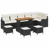 vidaXL Ensemble de canap&eacute; de jardin 10 pc Noir polyrotin