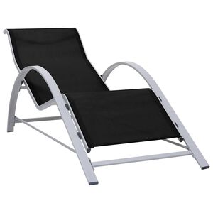 vidaXL Chaise longue textil&egrave;ne et aluminium noir
