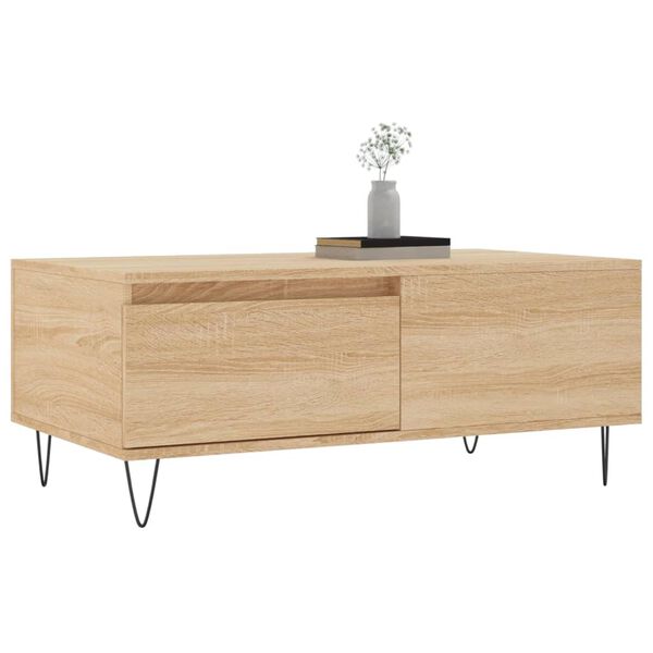 vidaXL Table basse Ch&ecirc;ne sonoma 90x50x36,5 cm Bois d'ing&eacute;nierie
