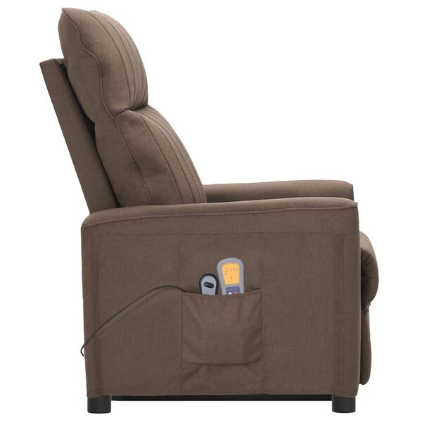 vidaXL Fauteuil de massage Taupe Tissu