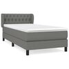 vidaXL Sommier &agrave; lattes de lit avec matelas Gris fonc&eacute; 90x200 cm Tissu