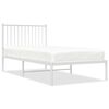 vidaXL Cadre de lit m&eacute;tal sans matelas avec t&ecirc;te de lit blanc 90x190cm