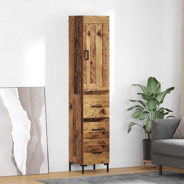 vidaXL Haut Armoire Bois Ancien 34,5 x 34 x 180 cm Bois d'ing&eacute;nierie