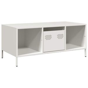 vidaXL Table basse blanc 101,5x50x43,5 cm acier lamin&eacute; &agrave; froid