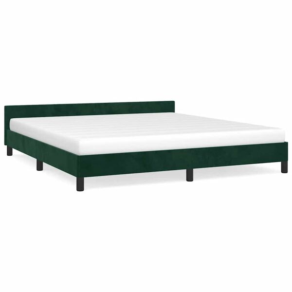 vidaXL Cadre de lit sans matelas vert fonc&eacute; 160x200 cm velours