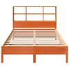 vidaXL Lit biblioth&egrave;que sans matelas cire marron 120x190cm pin massif