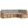 vidaXL Ensemble de canap&eacute;s d'ext&eacute;rieur 4 pcs Gris Naturel et Clair