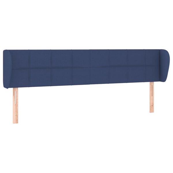 vidaXL Tête de lit avec oreilles Bleu 163x23x78/88 cm Tissu