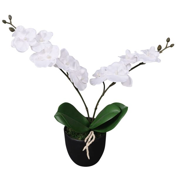 vidaXL Plante artificielle avec pot Orchid&eacute;e 30 cm Blanc