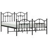 vidaXL Cadre de lit métal sans matelas avec pied de lit noir 135x190cm