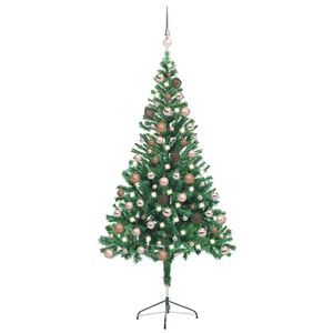 vidaXL Arbre de No&euml;l artificiel pr&eacute;-&eacute;clair&eacute;/boules 150 cm 380 branches