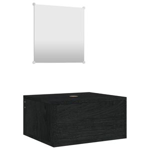 vidaXL Ensemble de meubles salle de bain 2 pcs noir bois d'ing&eacute;nierie