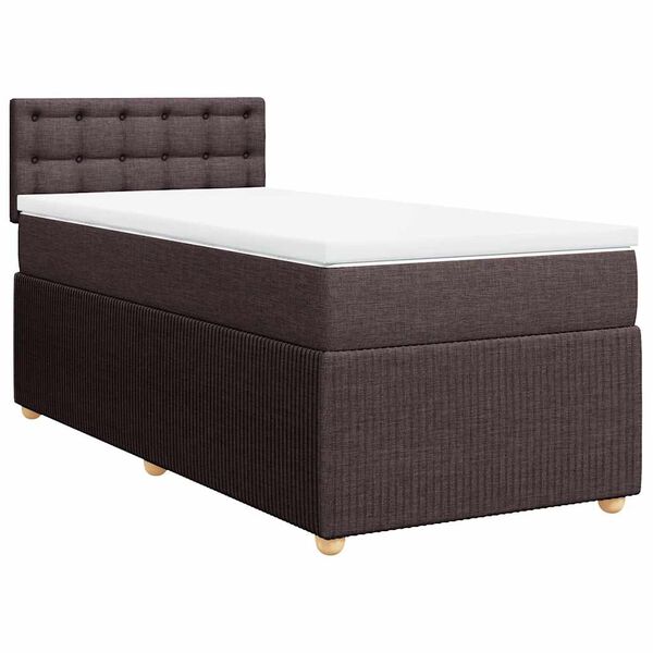 vidaXL Sommier &agrave; lattes de lit avec matelas Marron fonc&eacute; 90x190 cm