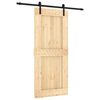 vidaXL Porte coulissante Naturel et noir 90 x 210 cm