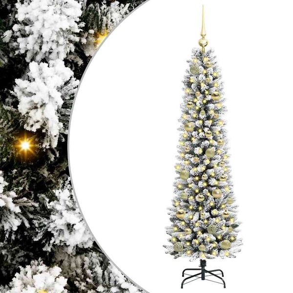 vidaXL Sapin de No&euml;l artificiel Blanc 150 cm PVC, m&eacute;tal et plastique