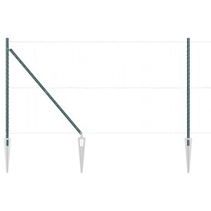 vidaXL Poteaux de clôture 13 pcs Vert Ø32mm 140 cm Acier galvanisé