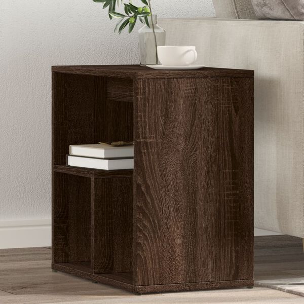 vidaXL Table d'appoint Ch&ecirc;ne marron 50x30x50 cm Bois d'ing&eacute;nierie