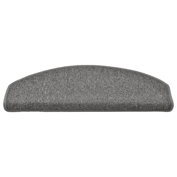 vidaXL Tapis d'escalier 15 pièces 65 x 24 x 4 cm Gris foncé Demi-rond Grand