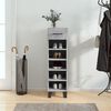 vidaXL Armoire &agrave; chaussures gris b&eacute;ton 30x35x105 cm bois d'ing&eacute;nierie