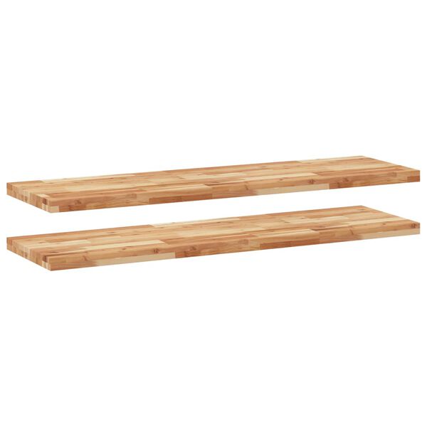 vidaXL &Eacute;tag&egrave;res flottantes 2 pcs 160x40x4 cm acacia massif &agrave; l'huile