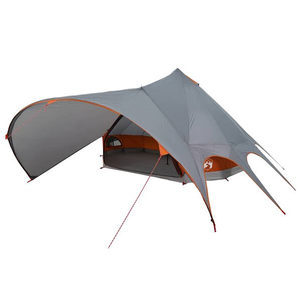 vidaXL Tente Teepee 7-Personnes Gris et orange 600 x 600 x 347 cm