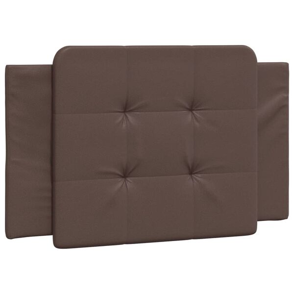 vidaXL Coussin de t&ecirc;te de lit Zadar marron 90 cm similicuir