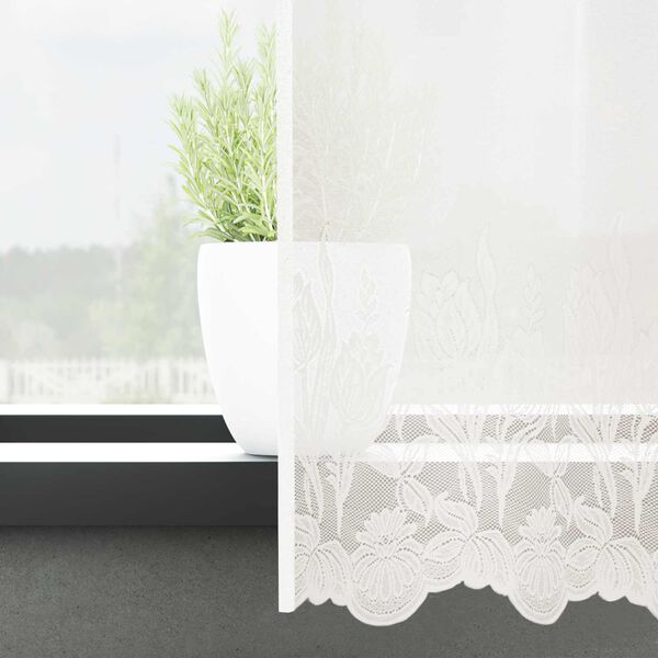 vidaXL Rideau en Dentelle Floral Blanc 260 x 400 cm Polyester