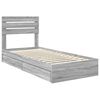 vidaXL Lit de Rangement Gris Sonoma 100 x 200 cm Bois d'ing&eacute;nierie