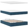 vidaXL Cadre de lit ottoman avec matelas bleu fonc&eacute; 140x190 cm velours