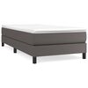 vidaXL Sommier à lattes de lit avec matelas Gris 90x190 cm Similicuir
