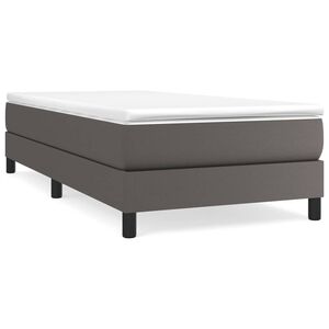 vidaXL Sommier &agrave; lattes de lit avec matelas Gris 90x190 cm Similicuir