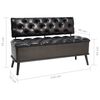 vidaXL Banc de rangement avec dossier 110 cm Noir Similicuir