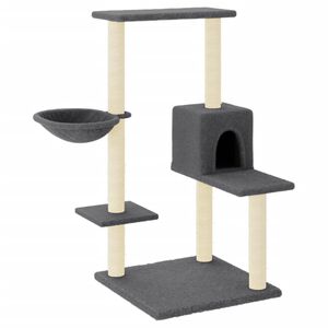 vidaXL Arbre &agrave; chat avec griffoirs en sisal gris fonc&eacute; 95 cm