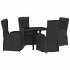 vidaXL Ensemble de salle &agrave; manger pour jardin 5 pc Noir polyrotin