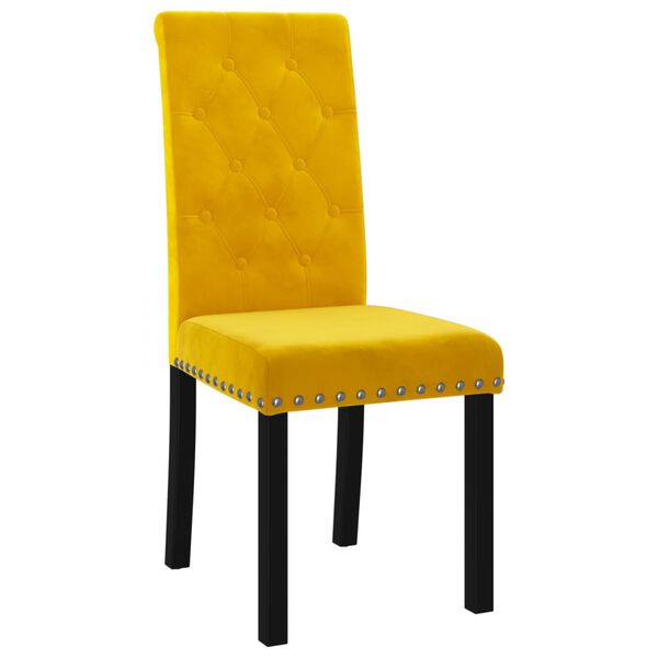 vidaXL Chaises &agrave; manger lot de 4 jaune velours