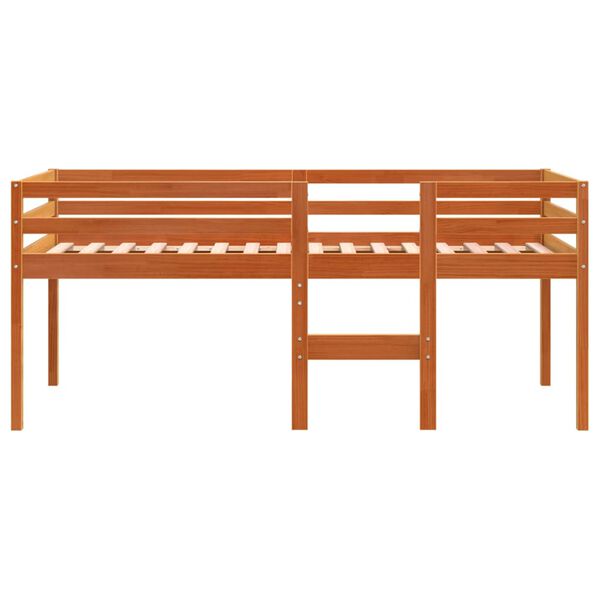vidaXL Lit haut sans matelas cire marron 75x190 cm bois massif