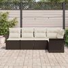 vidaXL Ensemble de canap&eacute; de jardin 5 pcs Marron polyrotin
